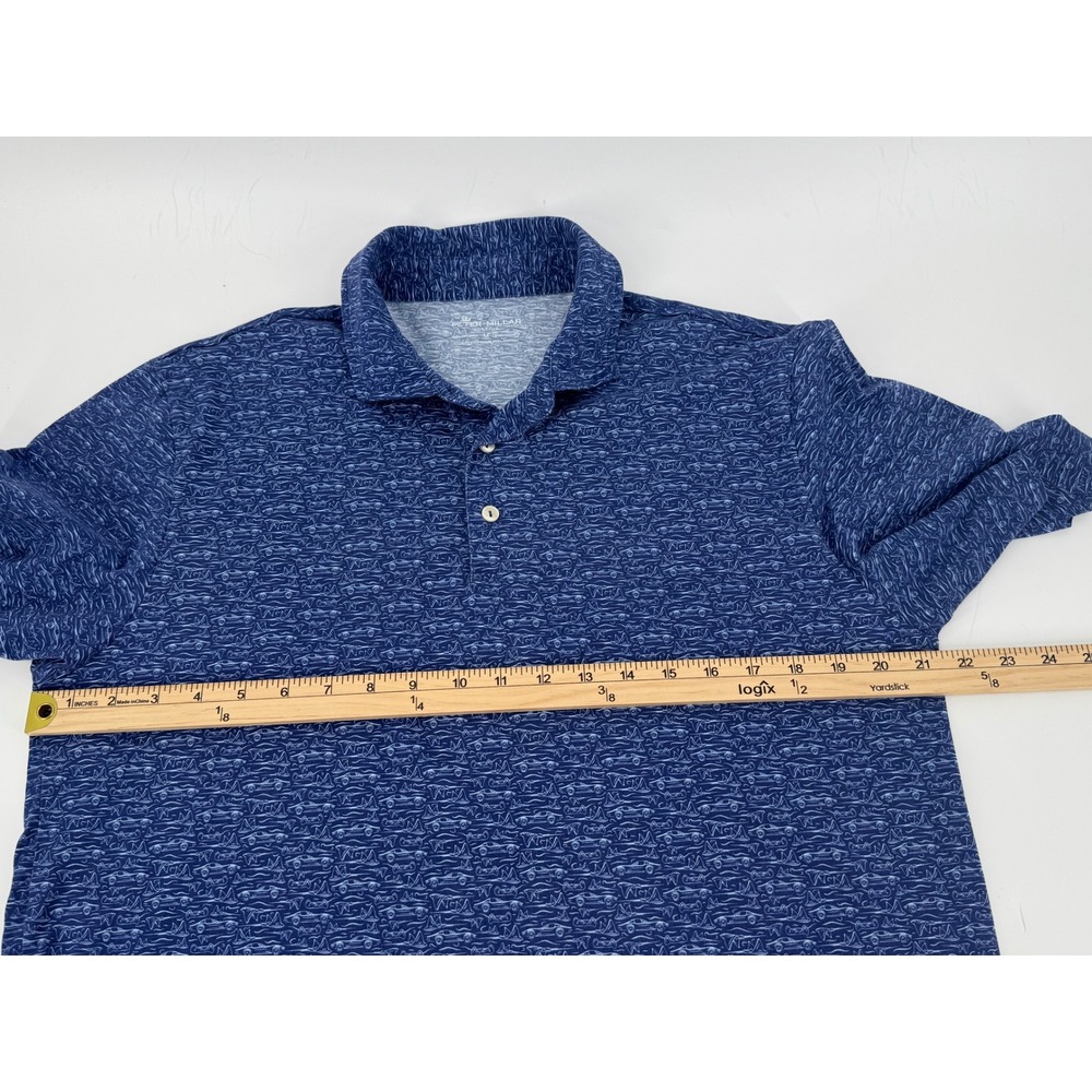 Peter Millar Seaside Mens Blue Sailboat Car Print Pima Cotton Polo MS22K85CS M - Picture 3 of 10